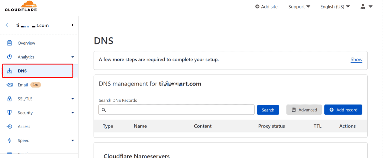 tất cả các bản ghi DNS đã được xóa thành công
